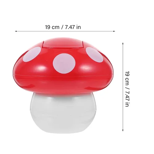 Vista 4 de Garneck Mini cubo de basura de hongos con tapa, bonito bote de basura de escritorio para la cocina del hogar, la oficina y la oficina, elegante cubo