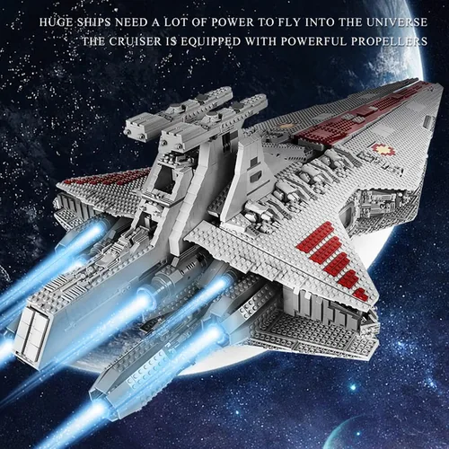 Vista 5 de Mould King Modelo de destructor estelar 21005, juguete de construcción Venator-Class Republic Attack Cruiser, 6685+piezas de regalo