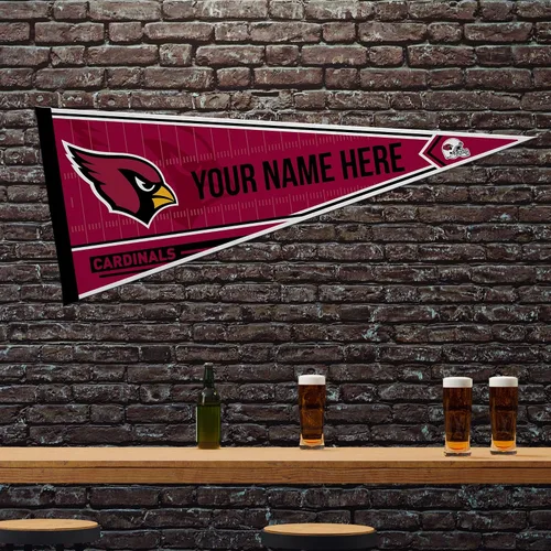 Vista 2 de Rico Industries NFL Football Arizona Cardinals - Banderín de fieltro suave personalizado de 12 x 30 pulgadas, EZ para colgar