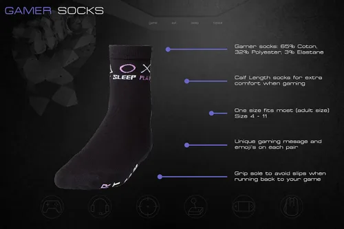 Vista 6 de Gamer - Calcetines Do Not Disturb, calcetines geniales para juegos y regalos novedosos de Navidad, calcetines de videojuegos locos