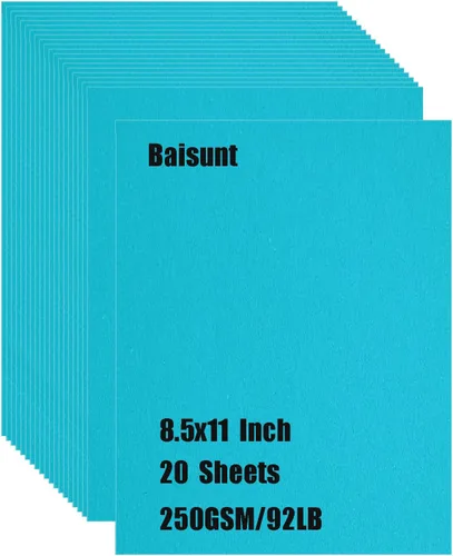 Vista 9 de Baisunt 20 hojas de cartulina negra de 250 g/m²/92 lb, papel grueso en blanco para proyectos de arte DIY, álbum de recortes, elaboración de tarjetas