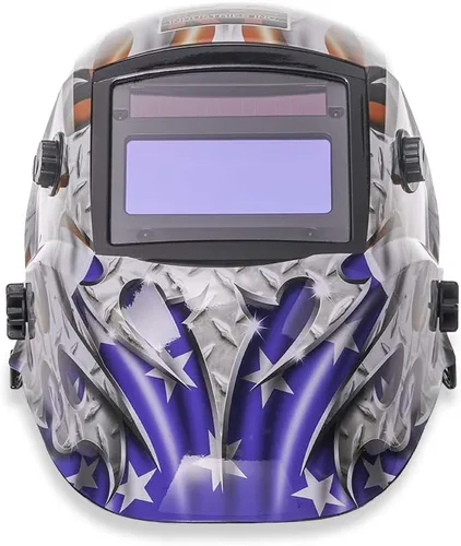 Vista 2 de KT Industries Casco de soldadura de oscurecimiento automático de acero americano (4-1052)