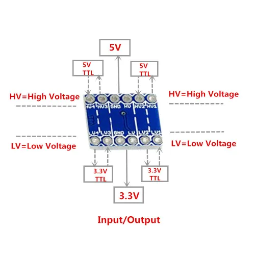 Vista 4 de Convertidor de nivel lógico IIC I2C, módulo bidireccional de 3,3 V a 5 V para Arduino (paquete de 10)