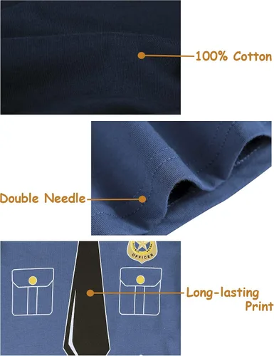 Vista 6 de Pijama pirata de A&J Design para niños pequeños Pijama azul de policía