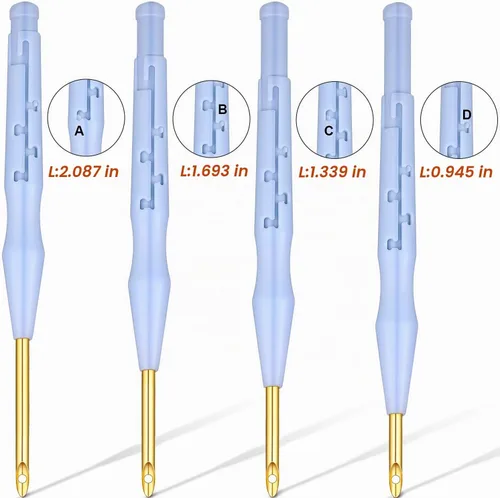 Vista 5 de WILLBOND Kit de 17 Piezas de Aguja Perforadora Herramienta de Aguja Perforadora Ajustable Incluye Mango de Madera Bolígrafo de Bordado Tela Agujas