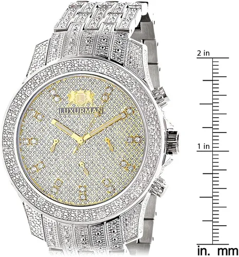 Vista 5 de LUXURMAN Reloj de pulsera para hombre con diamantes de 125 quilates ACERO
