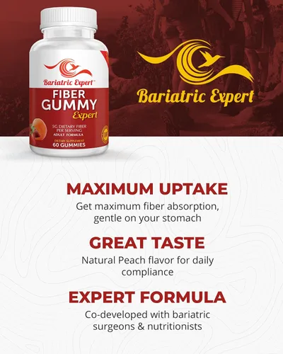 Vista 5 de Bariatric Expert Fiber Vitamin – Suplemento dietético de fusión rápida para adultos después de la cirugía bariátrica, 60