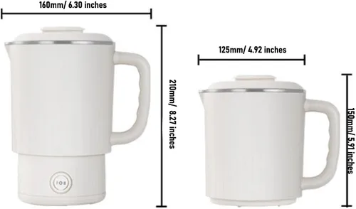 Vista 15 de CCYLEZ Hervidor eléctrico portátil de 20.3 fl oz, hervidor de viaje plegable de acero inoxidable, espumador de leche, cafetera con control