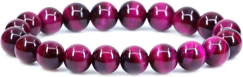 Vista 30 de Amandastone Pulsera elástica de cuentas redondas de 0.394 in con piedras preciosas naturales de 7 pulgadas Bloodstone africano