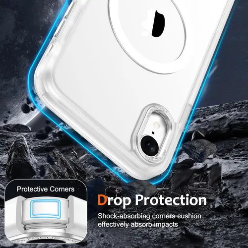 Vista 232 de Anuck - Funda magnética para iPhone 11 compatible con MagSafe, carcasa trasera mate translúcida dura, borde de TPU, delgada, resistente a impactos
