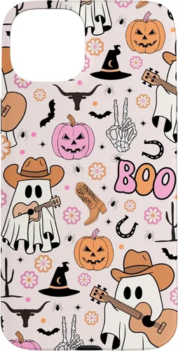 Vista 9 de Spooky Ghost Cowboy Cute Halloween Boo Western Retro Pastel Case for iPhone 17