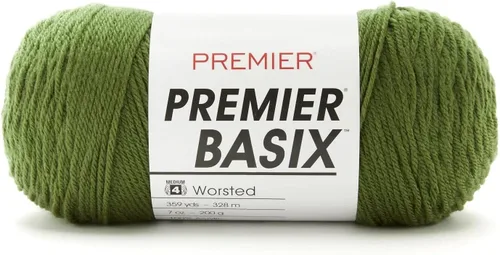 Vista 24 de Premier Yarns Basix, hilo de estambre sólido, hecho de acrílico, hilo ideal para ganchillo y tejido, color blanco, 359 yardas