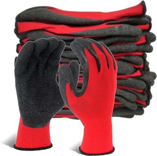 Vista 10 de Evridwear - Guantes de trabajo de látex arrugado con revestimiento de mano para seguridad, para hombres y mujeres, uso general, multiusos