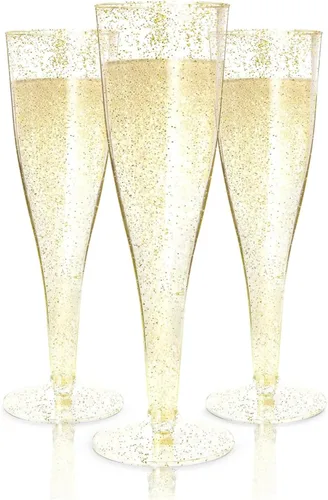 Vista 16 de Prestee Juego de 24 copas de champán de plástico transparente, capacidad de 4.5 onzas, vasos desechables inastillables, adecuadas para bodas