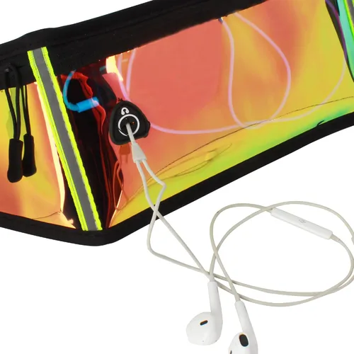 Vista 3 de Riñonera transparente holográfica con purpurina metálica, bolsa de viaje para deportes, Varios
