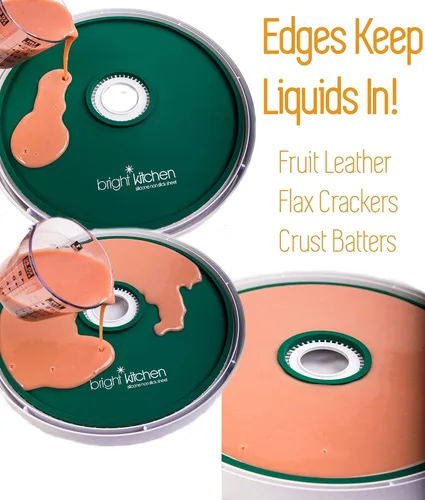 Vista 2 de 2 hojas deshidratadoras de silicona de cuero de frutas con bordes compatibles con deshidratadores redondos Presto, molde de labios, no tóxico