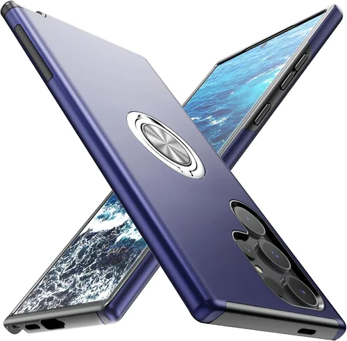 Vista 17 de Funda para Samsung Galaxy S26 con protector de pantalla de vidrio templado, híbrida 2 en 1, funda protectora delgada duradera con anillo magnético
