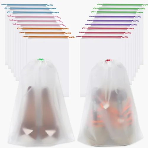 Vista 9 de Paquete de 18 bolsas de zapatos para viajes, 11.8 x 15.7 pulgadas, bolsas de viaje para zapatos para empacar, bolsa de viaje para zapatos, bolsas