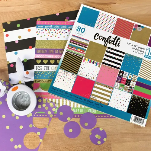 Vista 3 de Recursos Creados por Profesores - Papel para Proyectos Confeti, 12" x 12" (TCR5577)