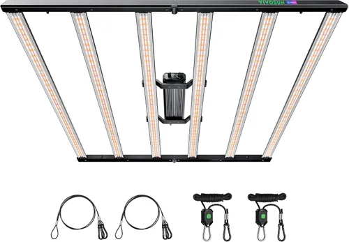 Vista 13 de Vivosun VSFL3000 Luz de Cultivo LED de Barra, Luz de Crecimiento para Plantas de 300W 4 Barras, Plegable y Regulable, Espectro Completo con Luz