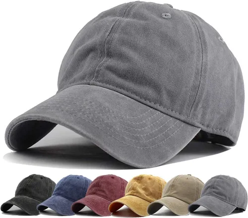 Vista 20 de HH HOFNEN Gorra de béisbol de algodón de sarga lavada y desgastada, vintage, ajustable, para hombre y mujer