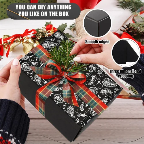 Vista 4 de Ireer Paquete de 50 cajas de envío negras de 6 x 4 x 3 pulgadas, cajas de cartón corrugado pequeñas para pequeñas empresas, joyas, adornos, regalos