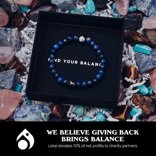 Vista 5 de Lokai Gemstone Beaded Bracelet for Women & Men, Stone & Metal Collection - Crystal & Gemstone Jewelry Fashion Bracelet Slides-On for Comfortable Fit