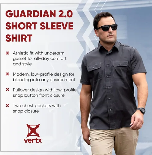 Vista 4 de Vertx mens Guardian 2.0 Short Sleeve Shirt