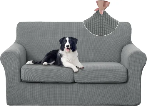 Vista 32 de U-NICE HOME Funda elástica para sofá de 3 piezas, funda de sofá lavable con cojín de asiento individual para sofá de 2 cojines, apta para mascotas