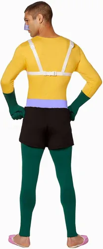 Vista 2 de Spirit Halloween Disfraz de hombre sirena para adulto de Bob Esponja, con licencia oficial, disfraz de grupo, cosplay de hombre sirena