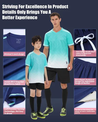 Vista 2 de Camiseta de fútbol personalizada con corto, adultos, niños, número de nombre personalizado, traje de equipo, uniforme de fútbol personalizado