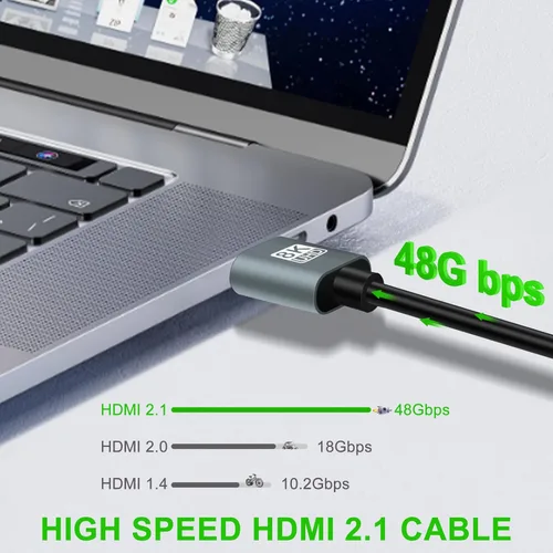 Vista 6 de Thsucords Cables HDMI ultra finos 8K 4K de 1.6 pies, delgado y flexible, suave de alta velocidad, cable HDMI 2.1 compatible con 4K @120Hz 8K @60Hz