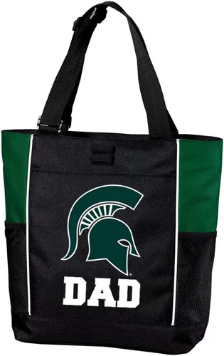 Vista 8 de Broad Bay Official Michigan State Tote Bag Zippered Travel Carryall Negro