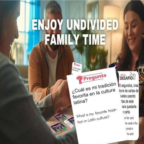 Vista 5 de Juegos familiares español-inglés para fiestas Tarjetas de conversación bilingües Divertidos juegos de mesa para fiestas y entretenimiento