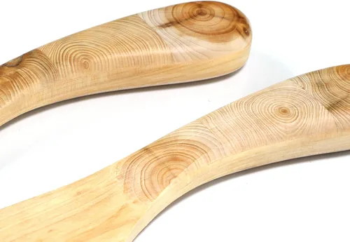 Vista 3 de Saaremaa Nordic Art Store - Cuchillo de mantequilla de madera de enebro hecho a mano con mango de mosaico