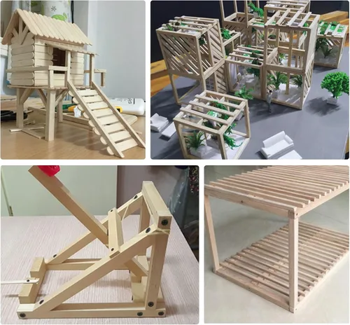 Vista 6 de OLYCRAFT 60 varillas de madera Tung de 12 pulgadas de largo, tiras de madera sin terminar, tiras cuadradas para manualidades, manualidades, Media
