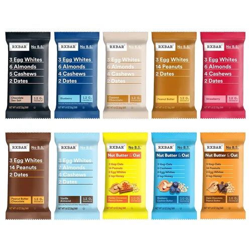 Vista 6 de RXBAR Barras de proteínas, 0.44 onzas de proteína, aperitivos sin gluten, paquete variado de 10 sabores (10 barras)