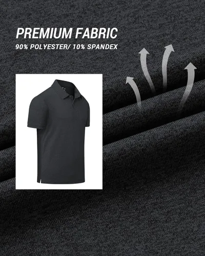 Vista 4 de Polu Polo de golf para hombre, absorbe la humedad, manga corta, casual, cuello de verano