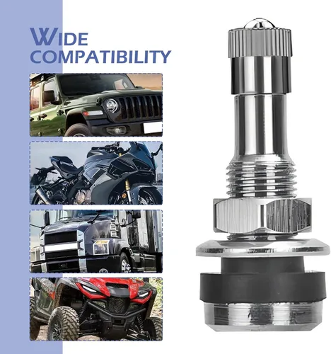 Vista 7 de 4 vástagos de válvula de metal TR416, vástagos de válvula de neumático de montaje exterior para neumáticos sin cámara, se adapta a orificios