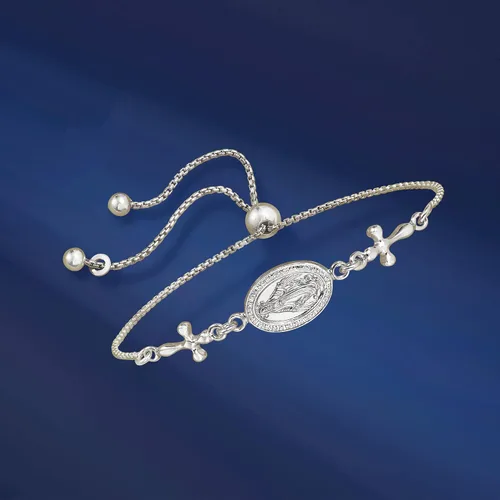 Vista 7 de Ross-Simons Pulsera Bolo de Medalla Milagrosa