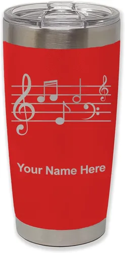 Vista 34 de LaserGram Vaso aislado al vacío de 20 onzas, personal de música, grabado personalizado incluido (negro)