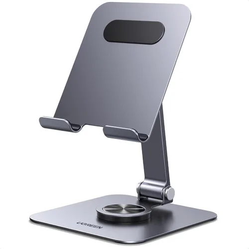 Vista 9 de UGREEN Soporte para tablet para escritorio con base giratoria de 360°, soporte de aluminio ajustable de múltiples ángulos, accesorios para el hogar