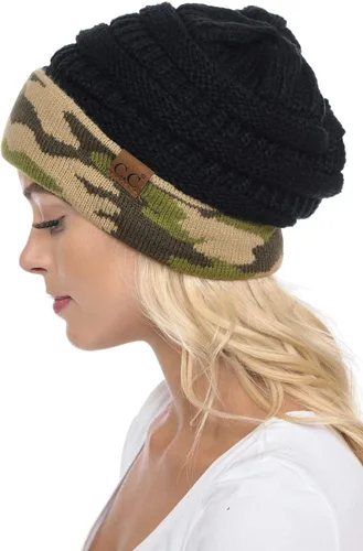 Vista 601 de C.C Trendy Warm Chunky Soft Stretch Cable Knit Beanie