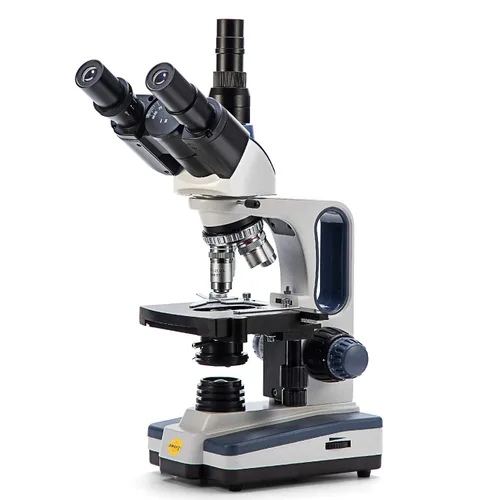 Vista 5 de Swift Microscopio trinocular compuesto SW350T, aumento 40X-2500X, cabeza de Siedentopf, etapa mecánica de dos capas, con cámara Swiftcam de 5