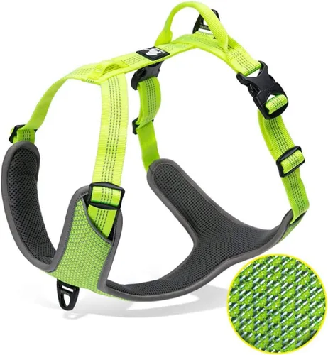 Vista 9 de WINHYEPET True Love TLH6071 - Arnés reflectante para perros pequeños, medianos y grandes, chaleco para mascotas, ajuste rápido, ajustable, para Negro