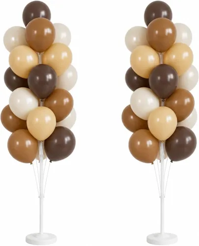 Vista 23 de Hiins Juego de 2 globos de confeti para árbol con base, decoración de poste para fiesta Bee Lemon,Wedding Baby Shower Party Decor,Includes a base