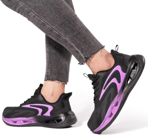 Vista 6 de LARNMERN Wide Steel Toe Shoes for Women Work Safety Sneakers Lightweight Comfortable Breathable Tennis Shoe Indestructible Boots