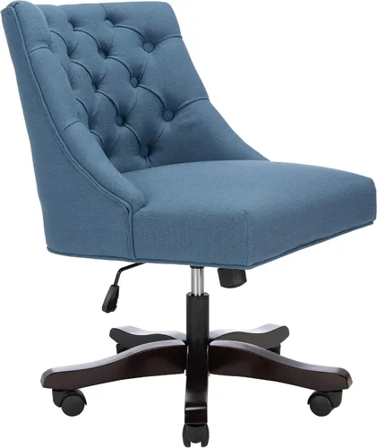Vista 11 de Safavieh Mercer Collection Soho - Silla de escritorio giratoria de lino color crema claro