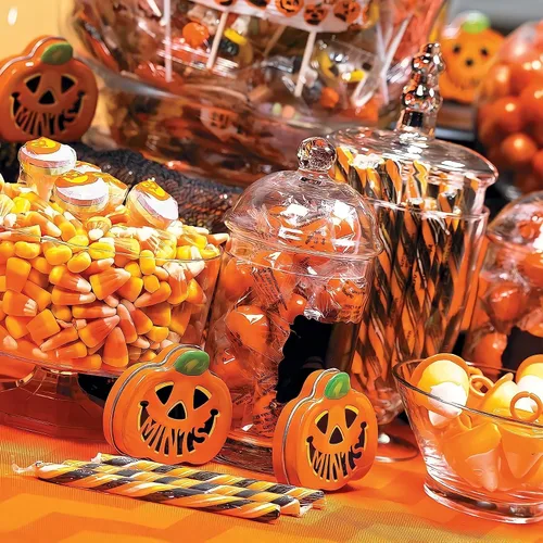 Vista 4 de Fun Express Palitos de bastón de caramelo de Halloween, sabor naranja, 80