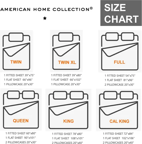 Vista 9 de American Home Collection Juego de sábanas de tamaño individual, bolsillo profundo de 16 pulgadas, sábanas de microfibra ultrasuave, transpirables
